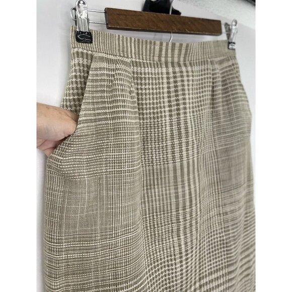 Vintage Evan Picone Plaid Textured‎ A-Line Skirt Union Label Made In USA Sz 8 - Picture 4 of 13